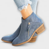 Larissa - Botas Camurça com salto largo