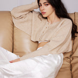 Cozy Cropped Button Up Cardigan