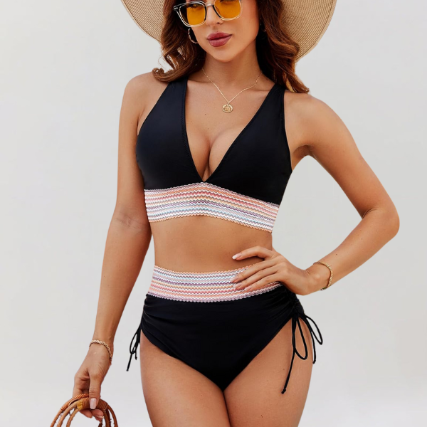 Vitória – Conjunto de biquíni de cintura alta com controlo da barriga