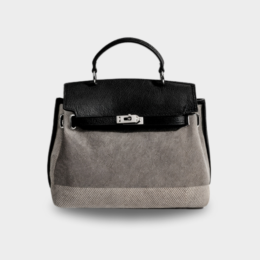 Emilia - Bolsa de lona em pele de vaca