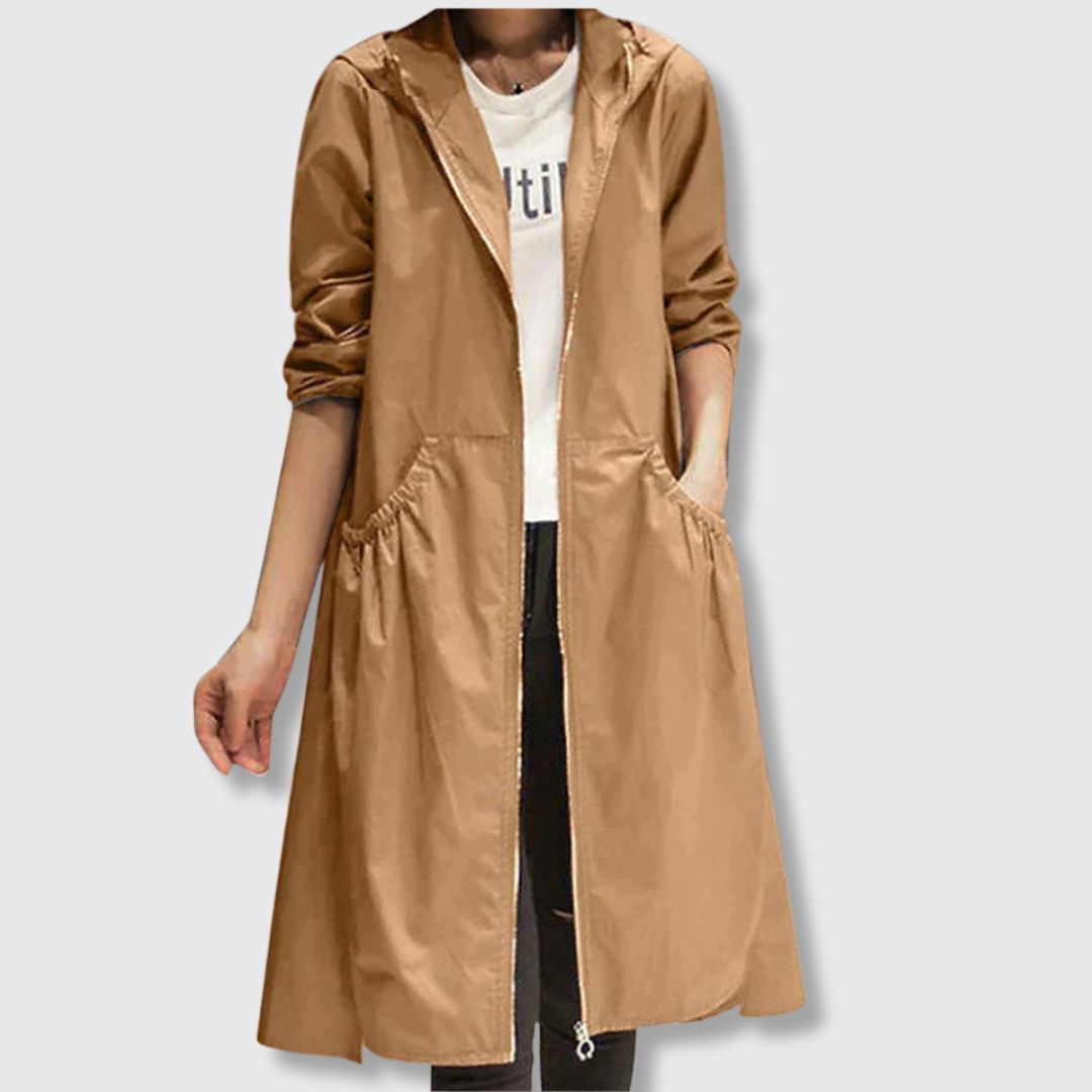 Roberta - Gabardina comprida para conforto