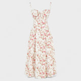 Carolina - Vestido Floral com Corpete Ajustado