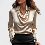 Gabriela - Blusa de Cetim com Decote