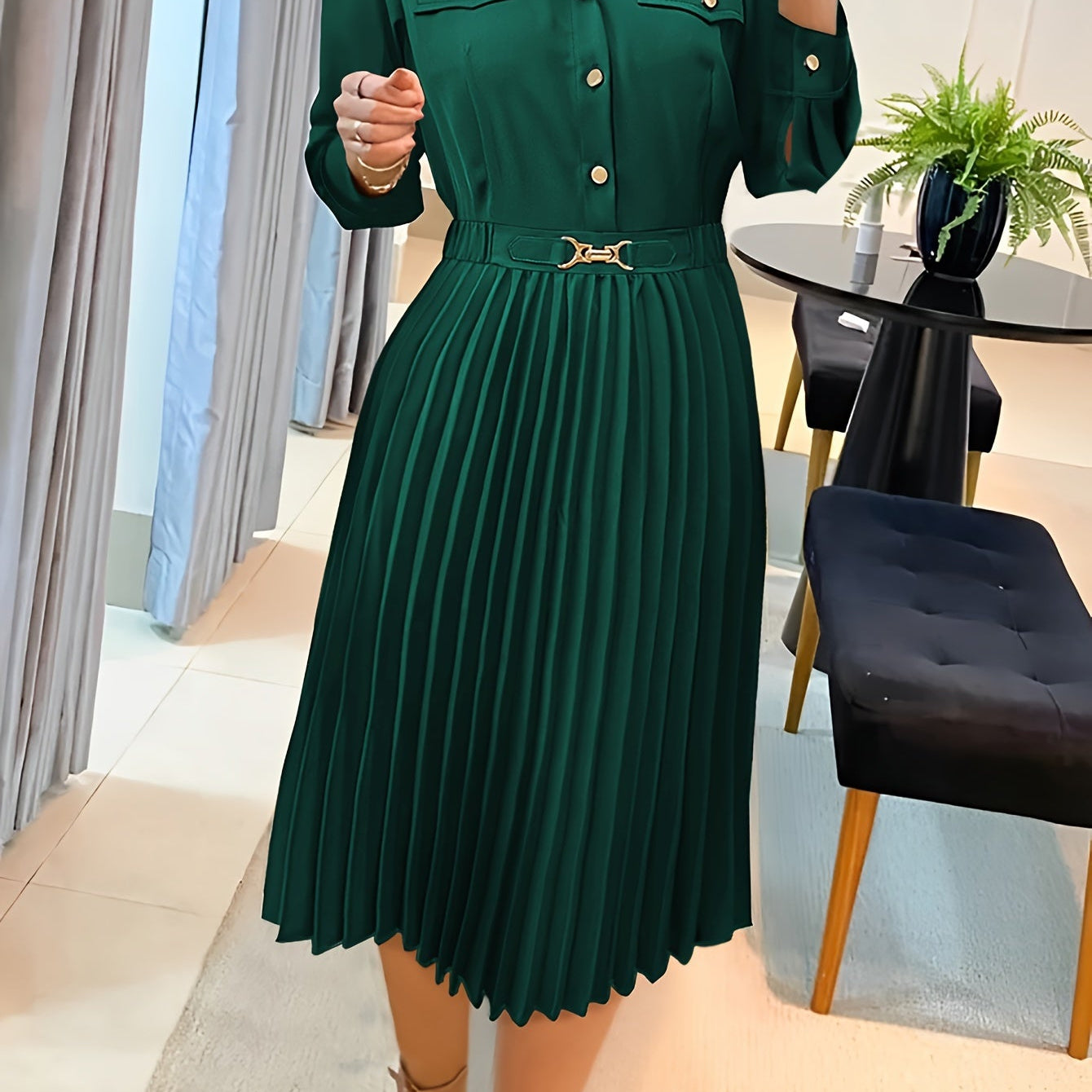 Andreia - Vestido Formal de Algodão