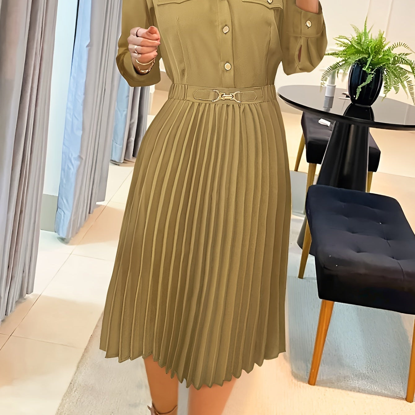 Andreia - Vestido Formal de Algodão