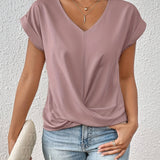Edna - T-shirt casual com decote em forma de coração