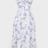 Carolina - Vestido Floral com Corpete Ajustado