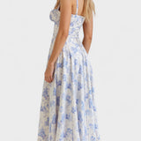 Carolina - Vestido Floral com Corpete Ajustado