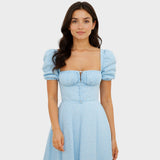 Helena - Vestido Verão com Decote Quadrado