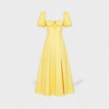 Helena - Vestido Verão com Decote Quadrado